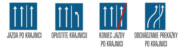 jazda po krajnici značka