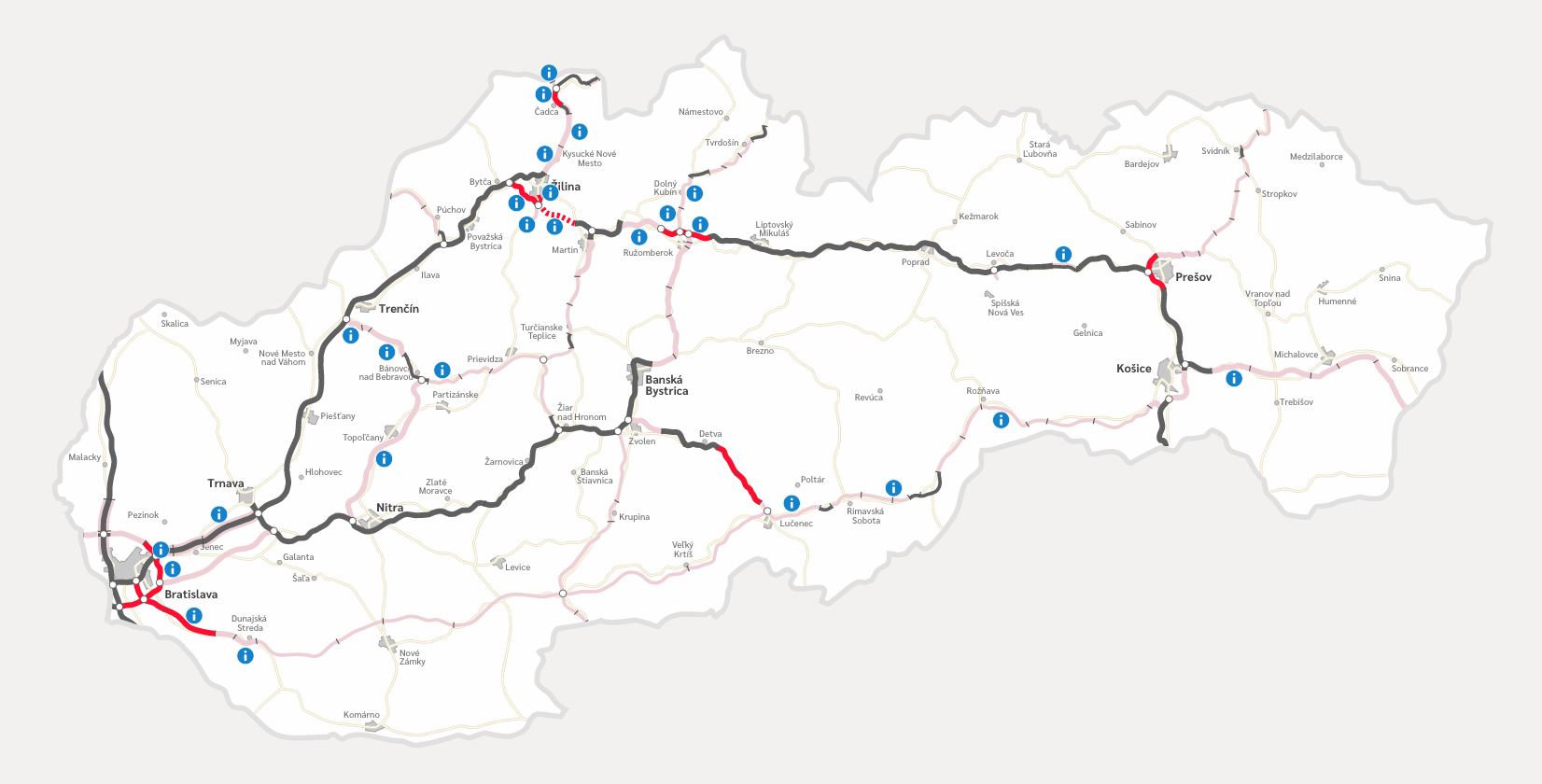 mapa dialnic slovensko