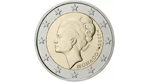 2 eur pamätná minca Grace Kelly Monako